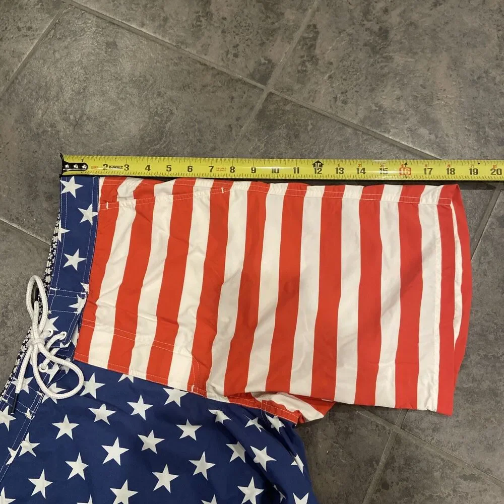 EUC Mens‎ Bonobos Board Shorts Swim Trunks American Flag USA Size 29 Small